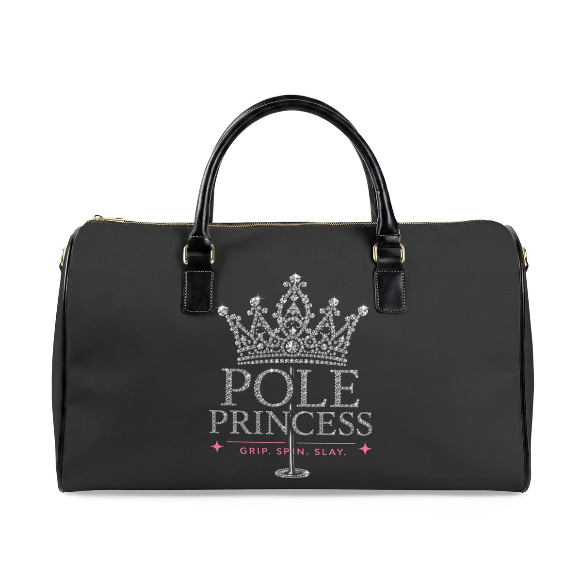 Pole Princess Crown Faux Leather Travel Bag | Pole Fitness Duffel
